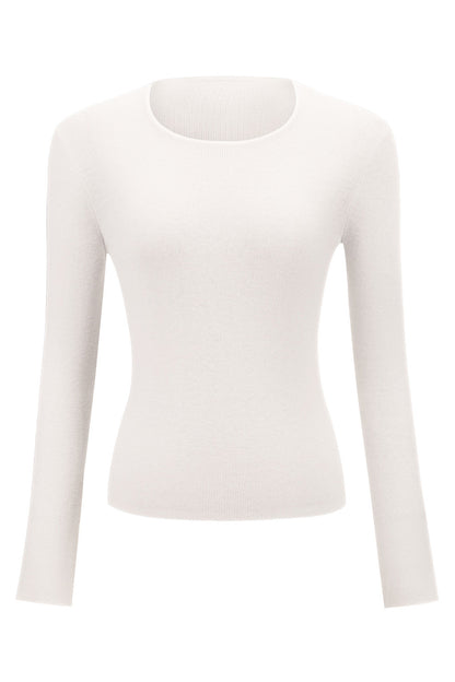 Avenement Wool Blend Long Sleeve Knit Top
