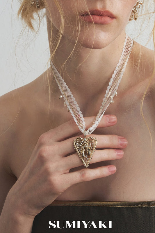 Lace Heart Pendant Necklace
