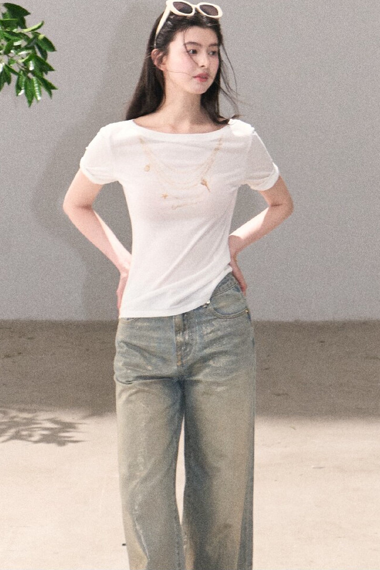 Retro Gradient Cotton Jeans