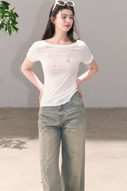 Retro Gradient Cotton Jeans
