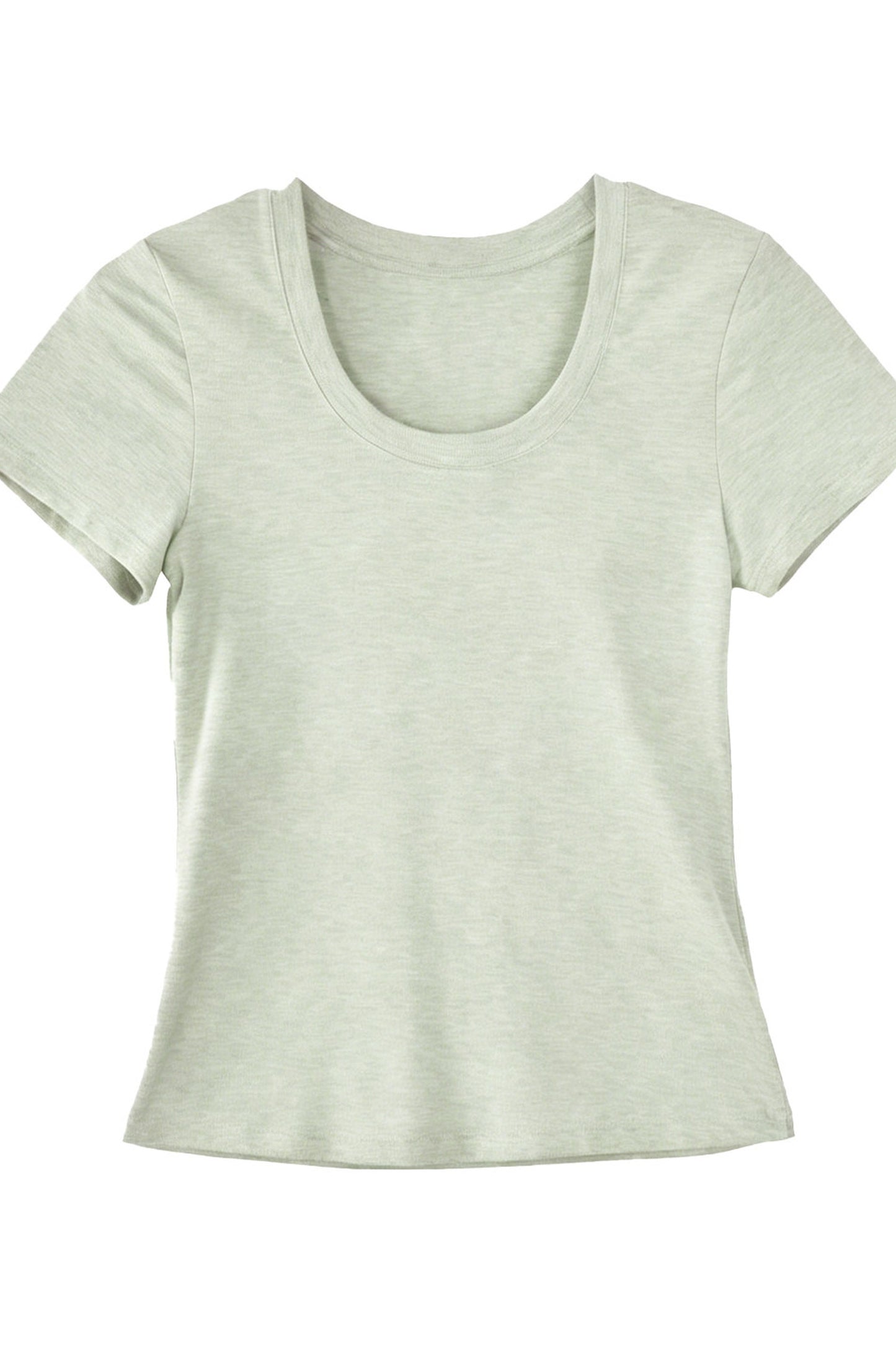 Tencel U-Neck Short-Sleeved T-Shirt