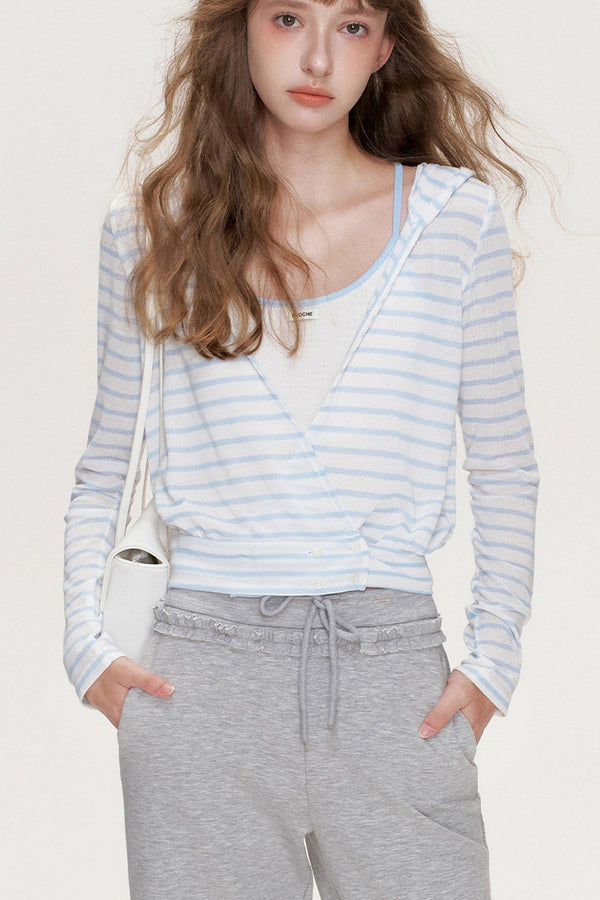 Cross V-Neck Layered Top