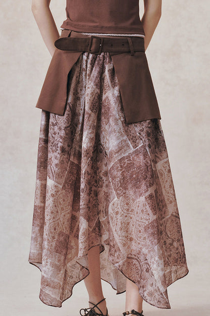 Tencel Detachable Panel A-Line Skirt