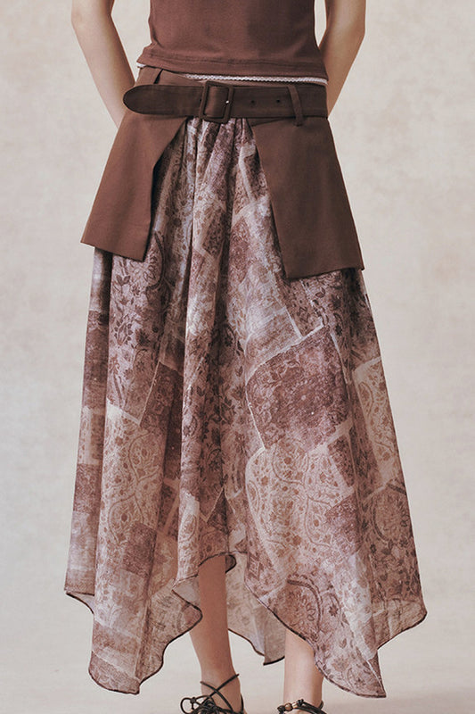 Tencel Detachable Panel A-Line Skirt