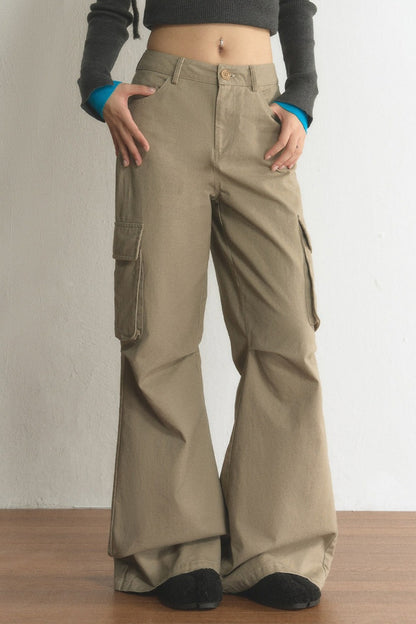 High-Waisted Wide-Leg Cargo Pants