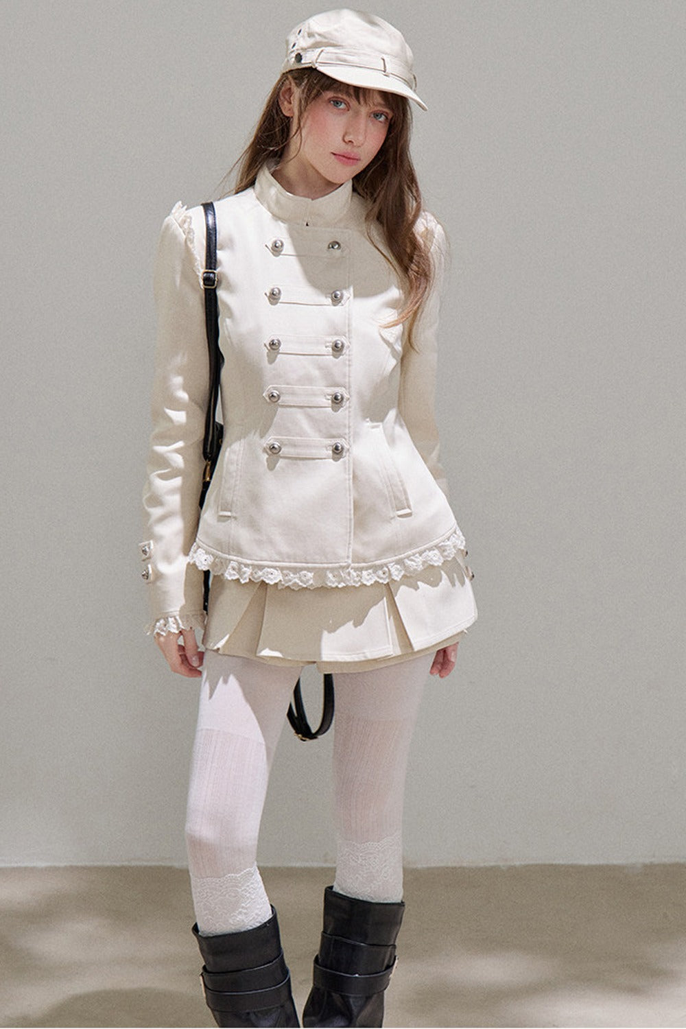 Double-Breasted Stand Collar Jacket