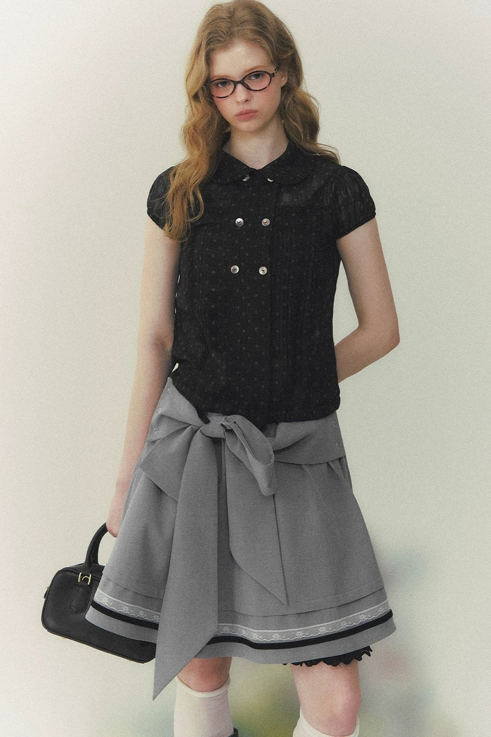 Bow Lace A-Line Skirt