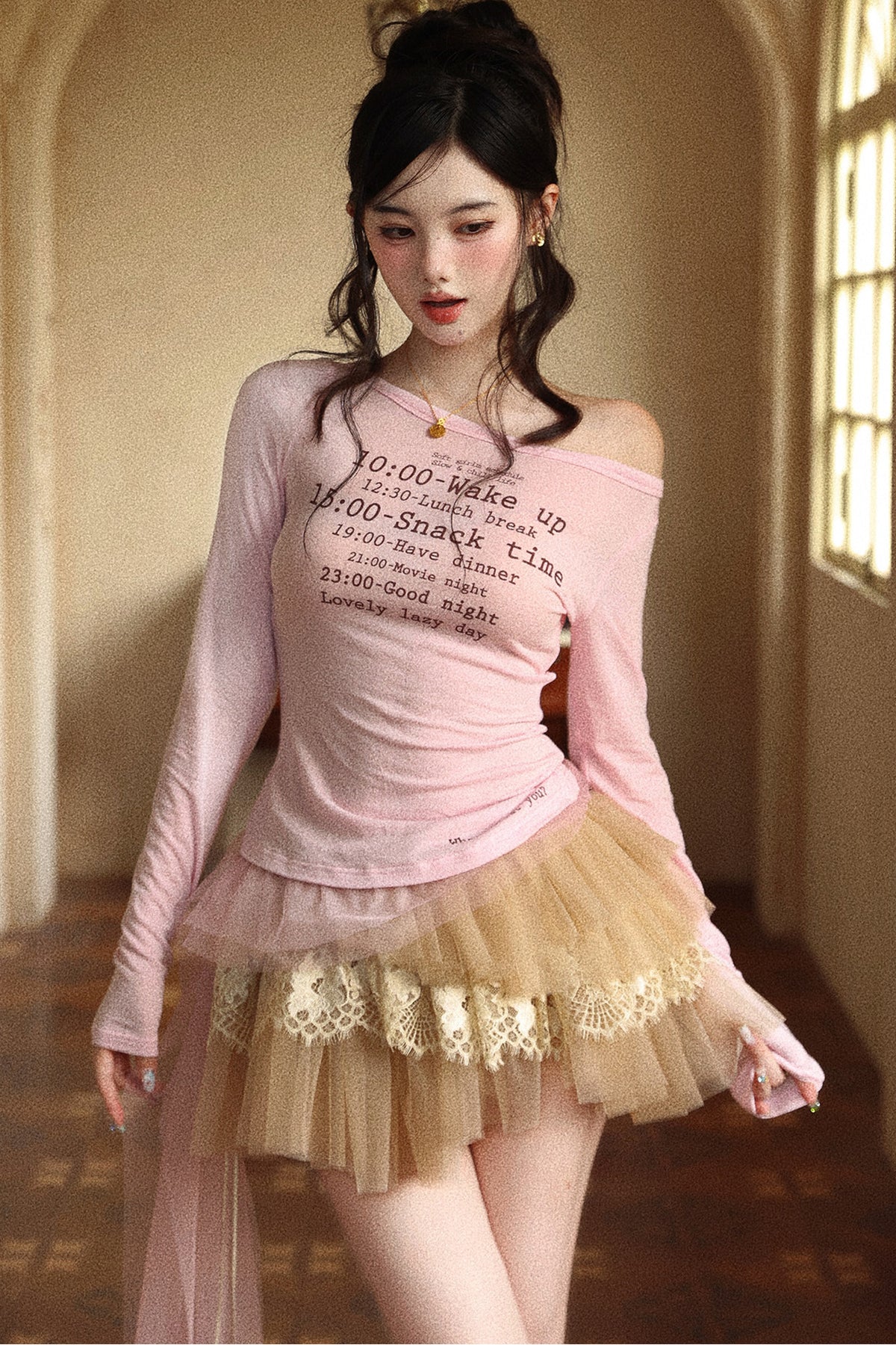 Neon Vitality Pink Long Sleeve Top