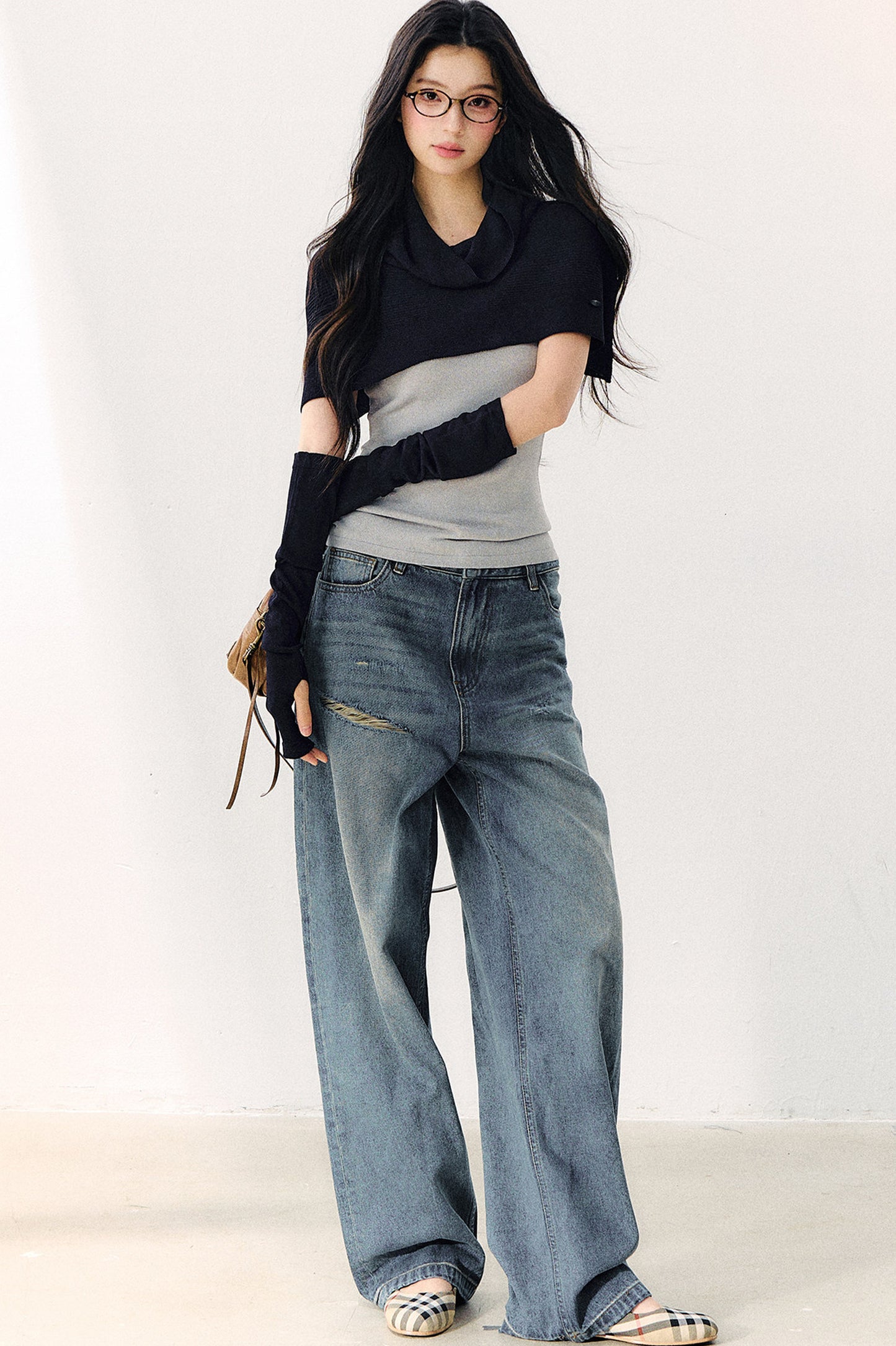 Detachable Shawl Knit Top Set-Up