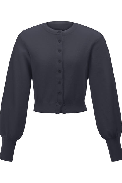 Pure Wool Round Neck Cardigan
