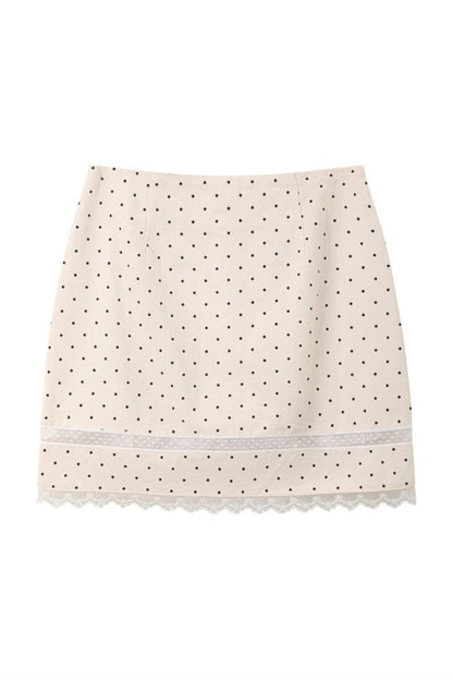 Polka Dot Babydoll Blouse Skirt Set-Up