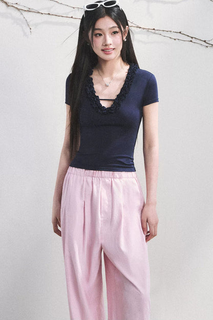 Blusa de lyocell con volantes Nube