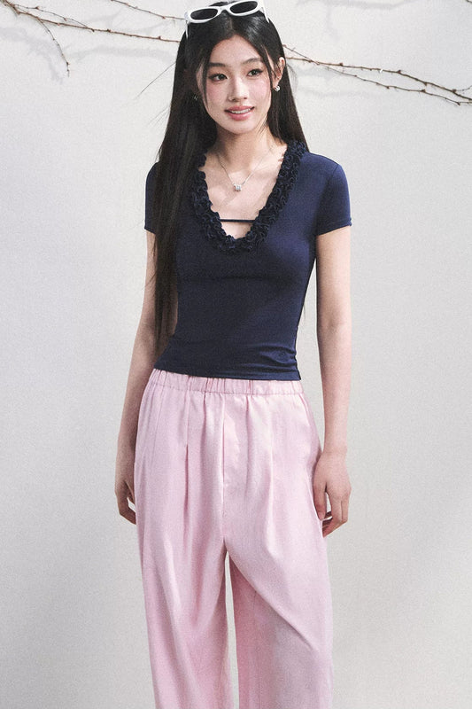 Cloud Lyocell Ruffled Blouse