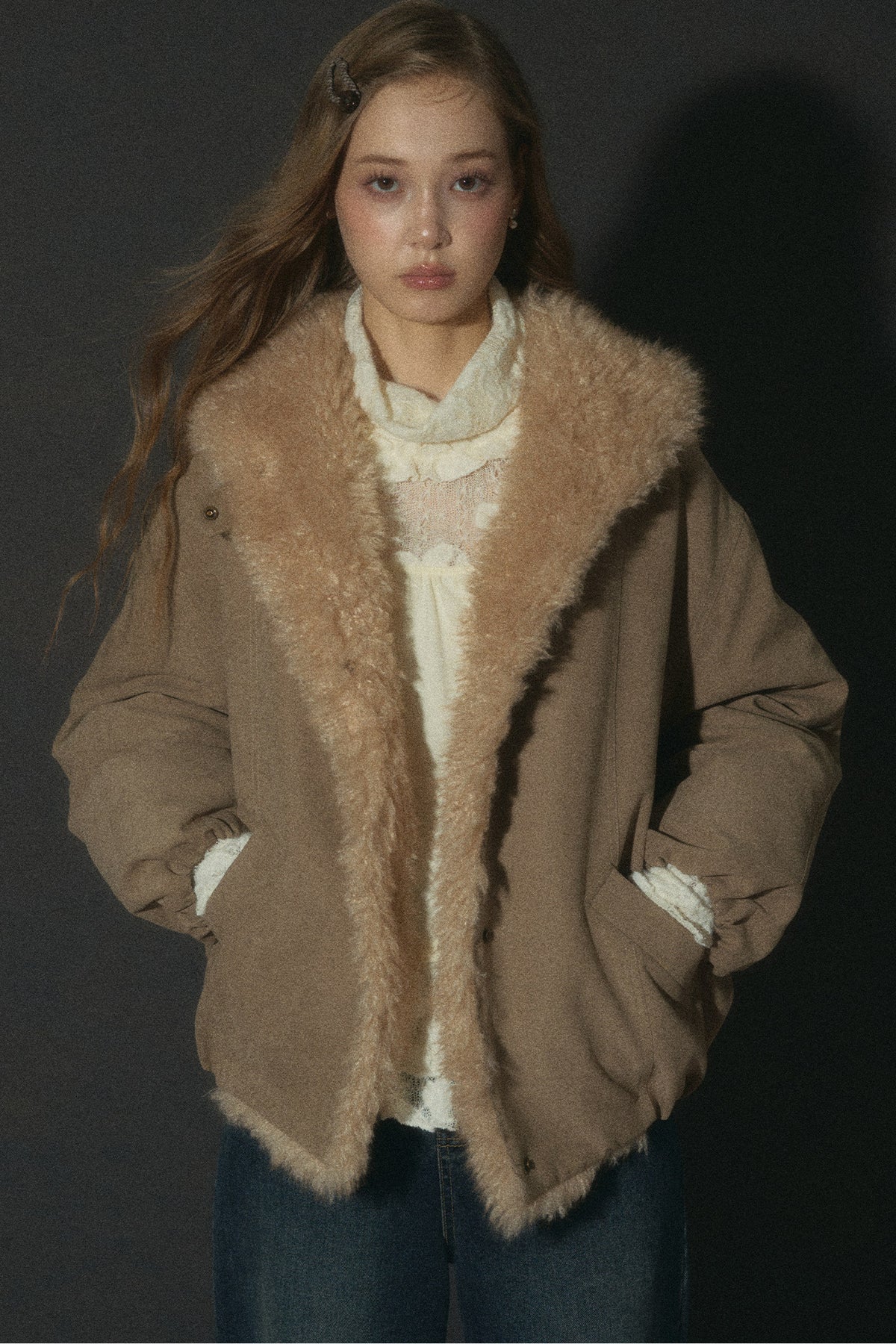 Fur Collar Bud-Shaped Down Jacket
