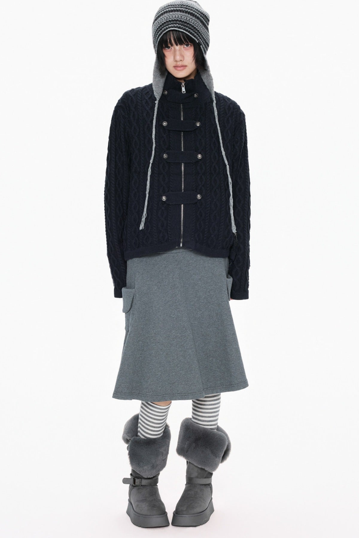 Cable Knit Toggle Cardigan