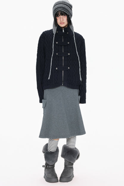 Cable Knit Toggle Cardigan