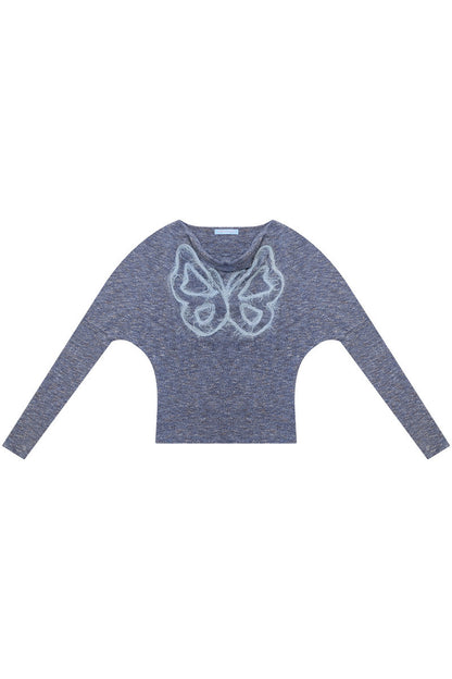 Retro Butterfly Knit Top