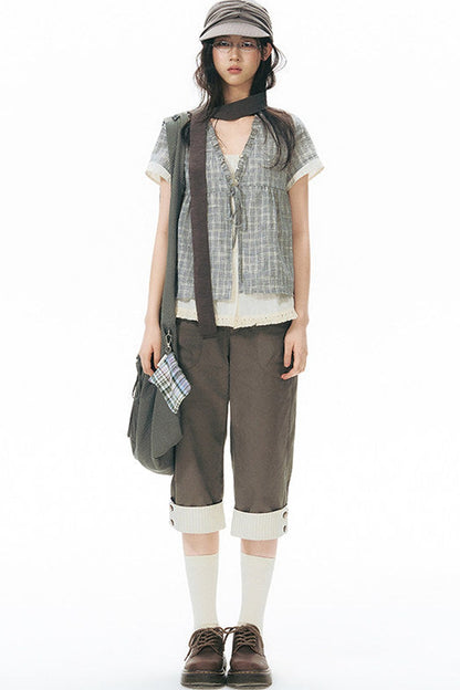Patchwork Straight Leg Pants