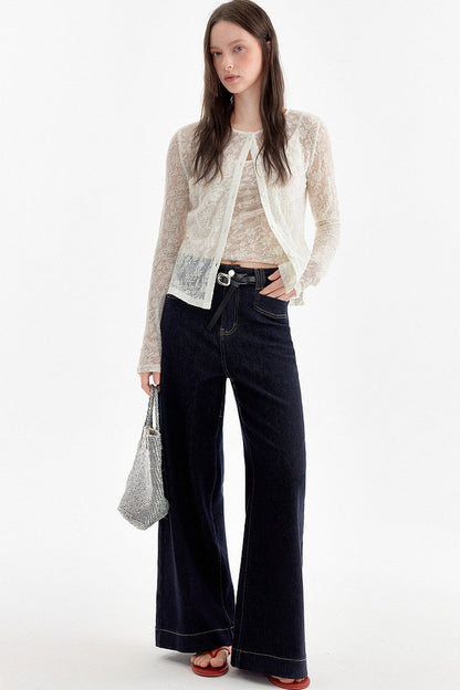Pantalones vaqueros minimalistas de cintura alta