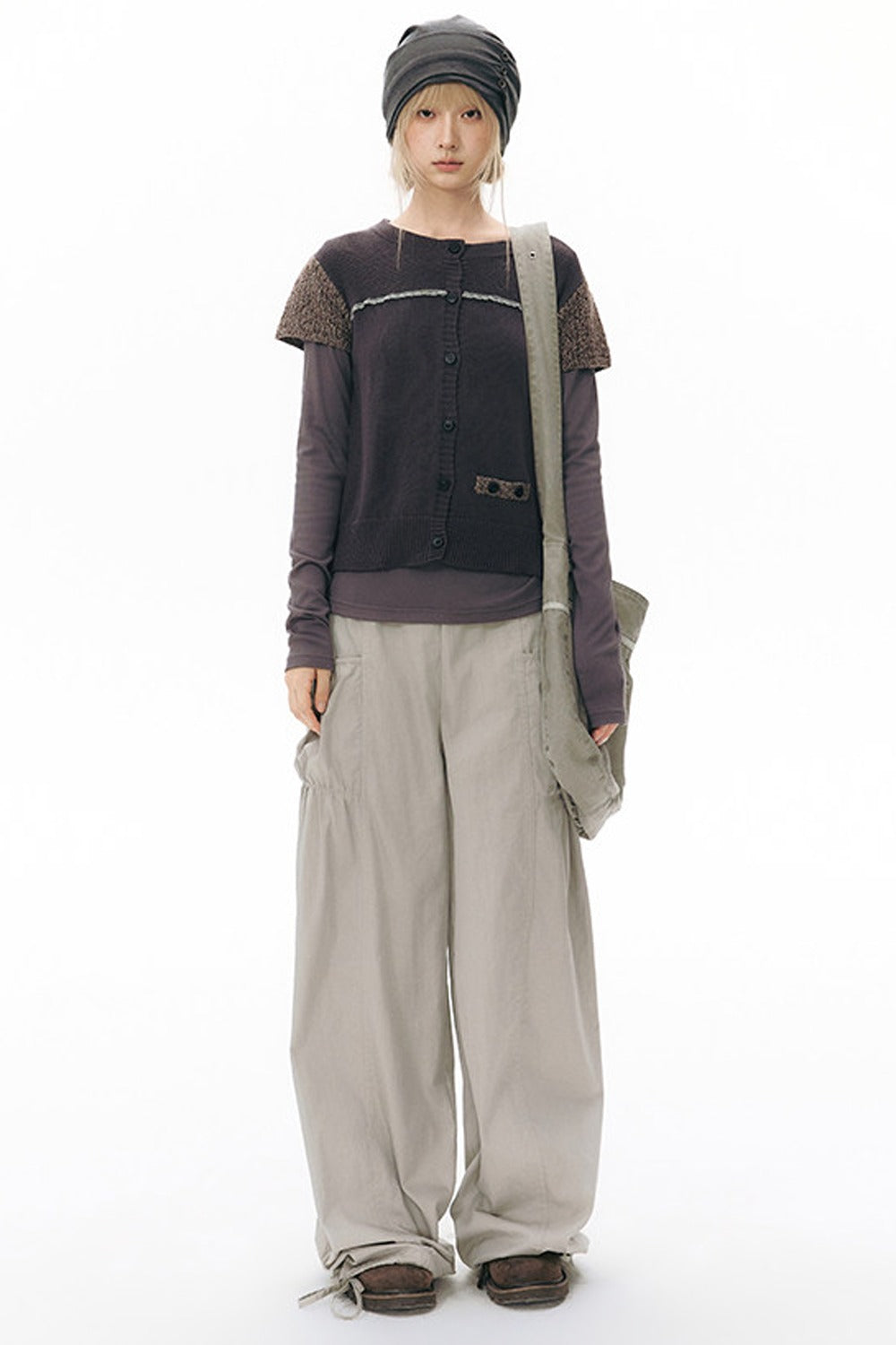 Hollow-out Short Sleeve Knit Cardigan