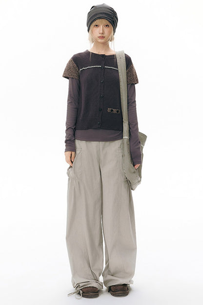 Hollow-out Short Sleeve Knit Cardigan