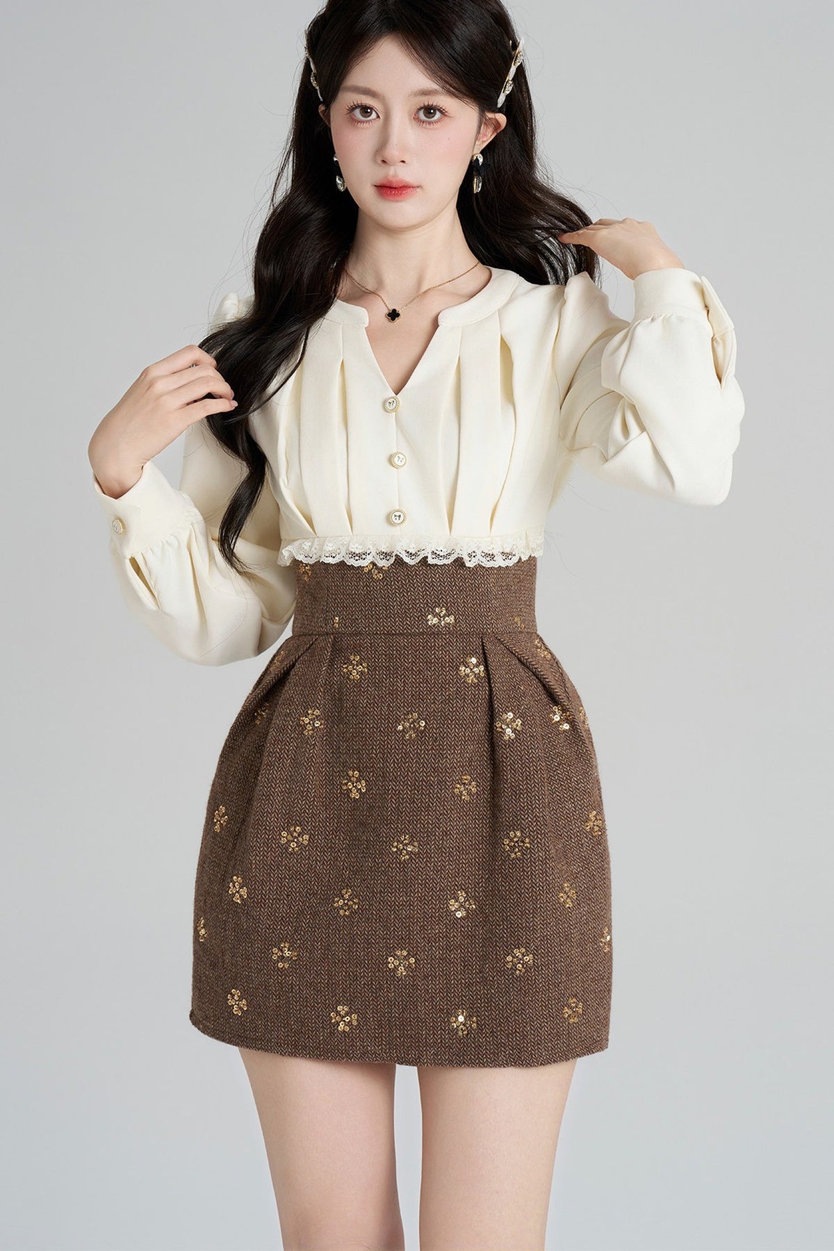 French-Style Shirt and Skirt Set-Up