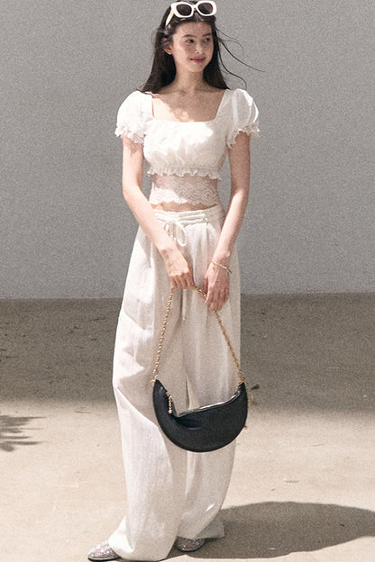 Gardenia Lace Puff Blouse