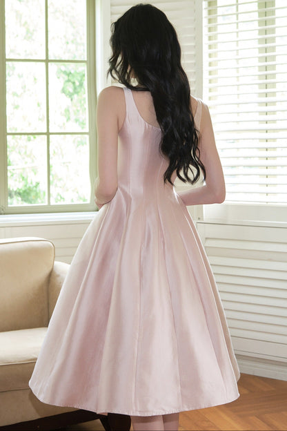 Lyocell Square-Neck A-Line Dress
