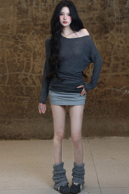 High-Waisted Side Pleated Bodycon Skirt