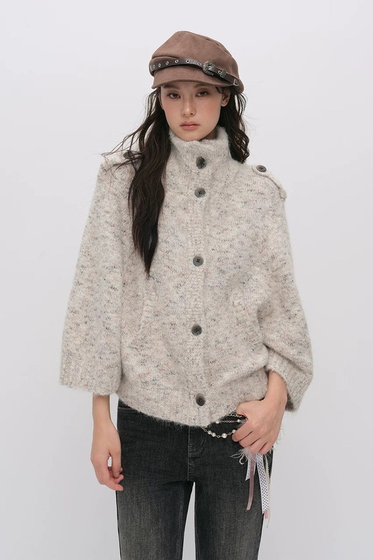 Carved Leather Newsboy Beret