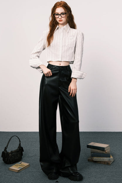 Loose Fit Striped Long-Sleeved Shirt