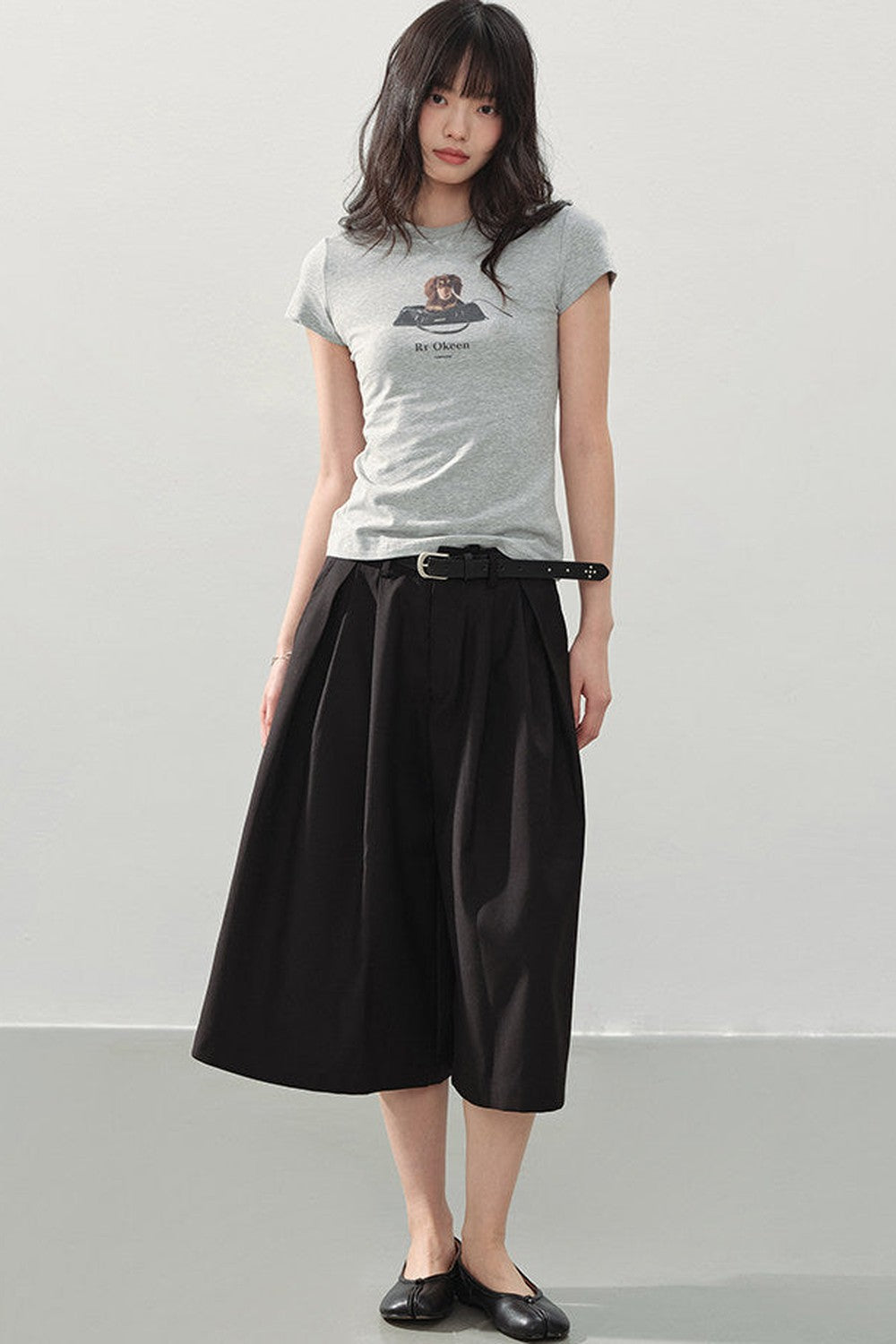 Dog Print Slim Top