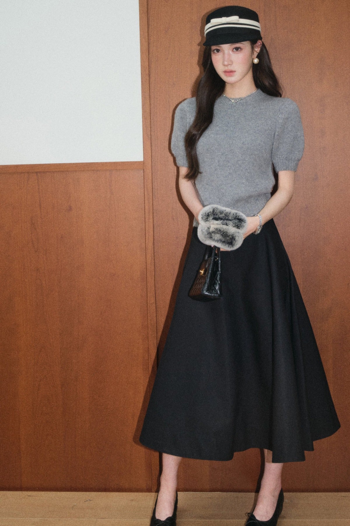 High-Waisted A-Line Skirt and Top Set-Up