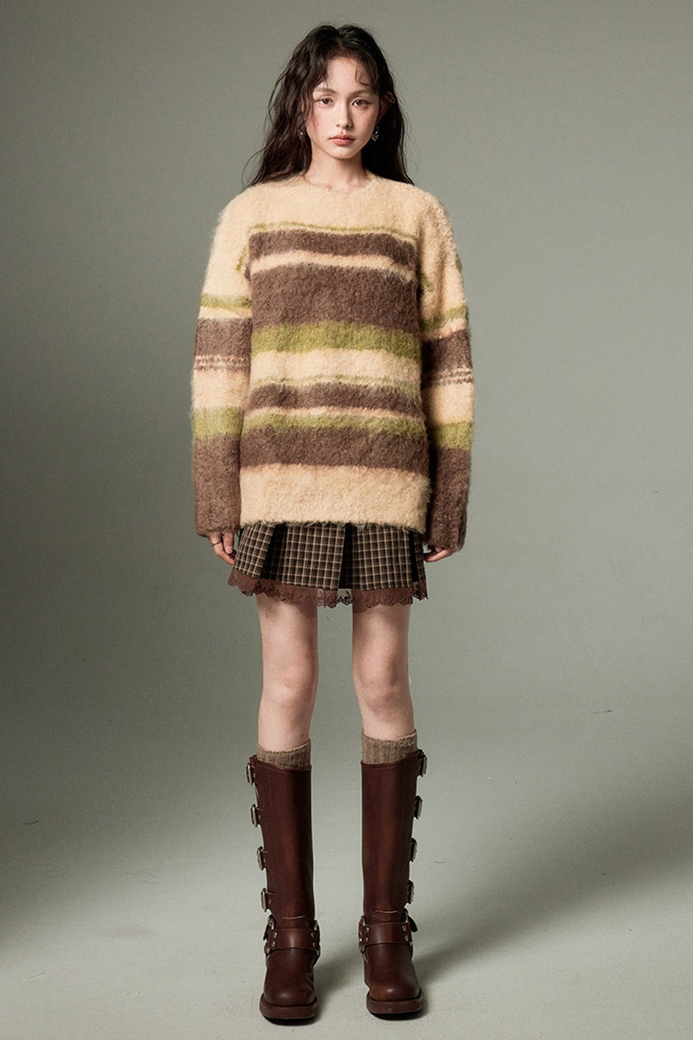Color-Block Striped Sweater