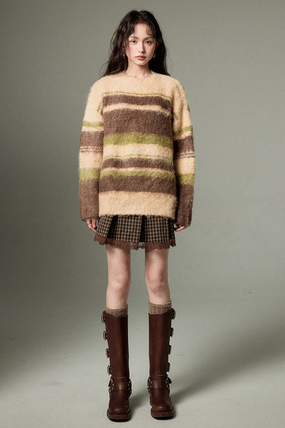 Color-Block Striped Sweater