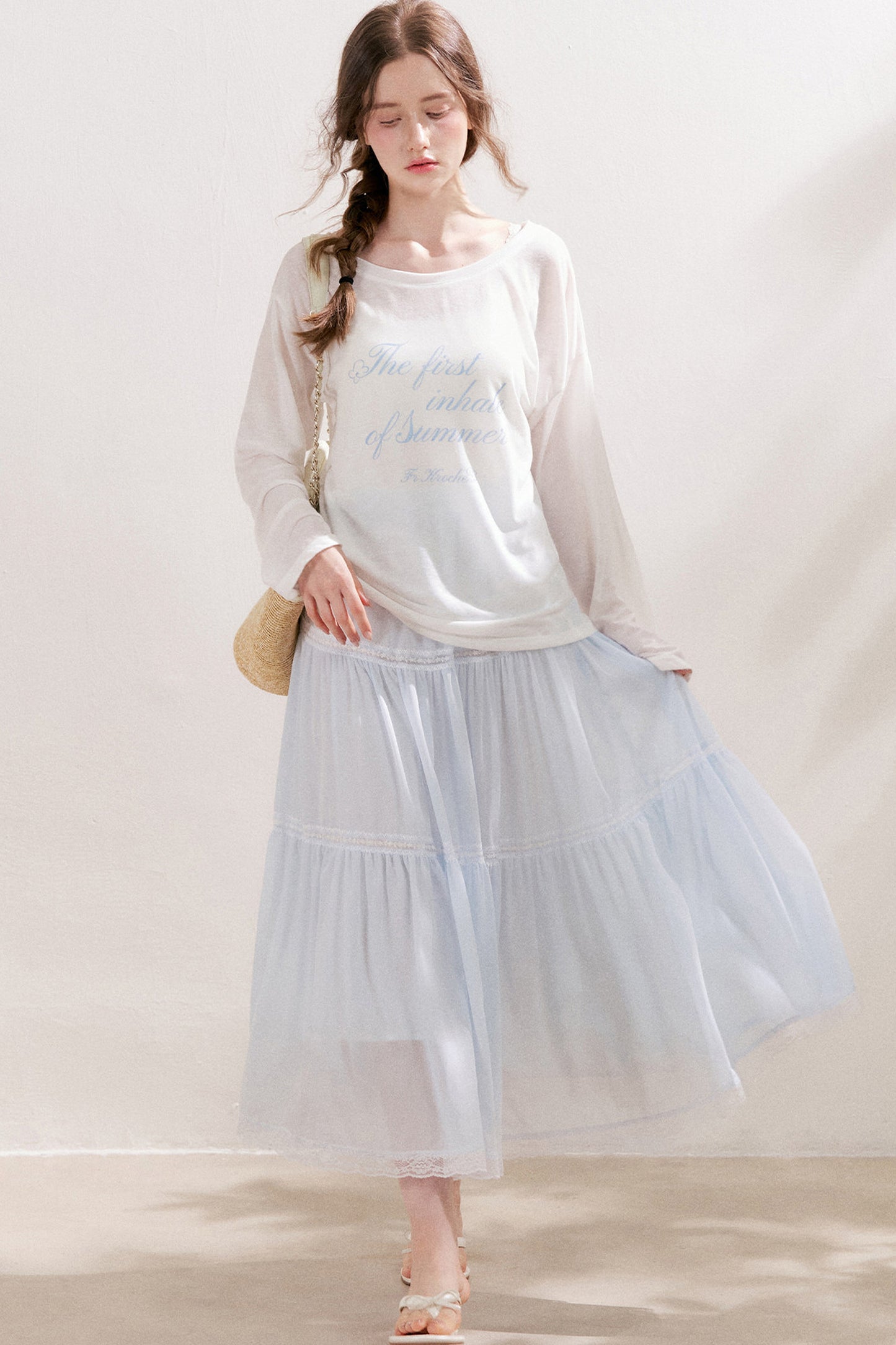 Lace Tiered Long Skirt