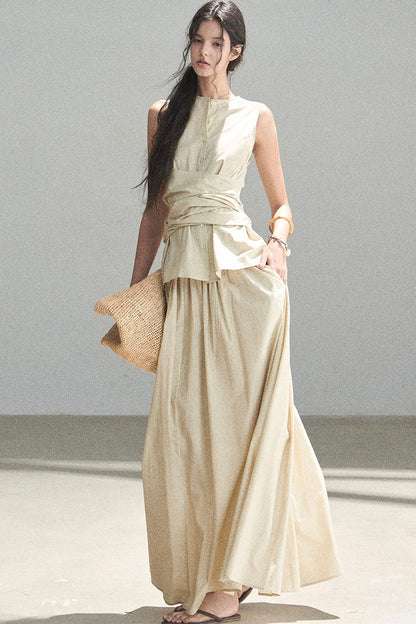 French Style Lazy Top and Skirt Set-Up