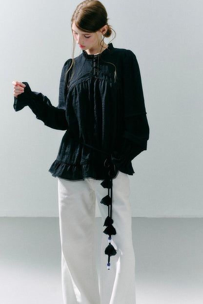 Woven Lace Acetate Top