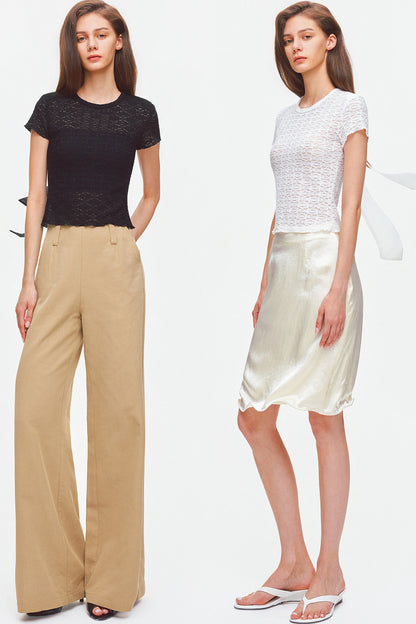 Textured Lace Short Sleeve Top