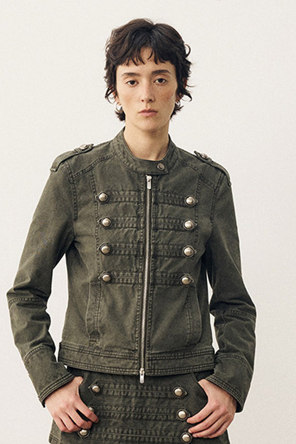 Retro Washed Double-Breasted Jacket