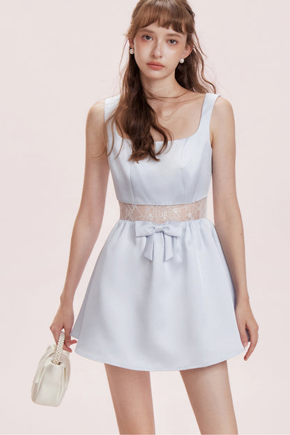 Floral Lace Satin Dress