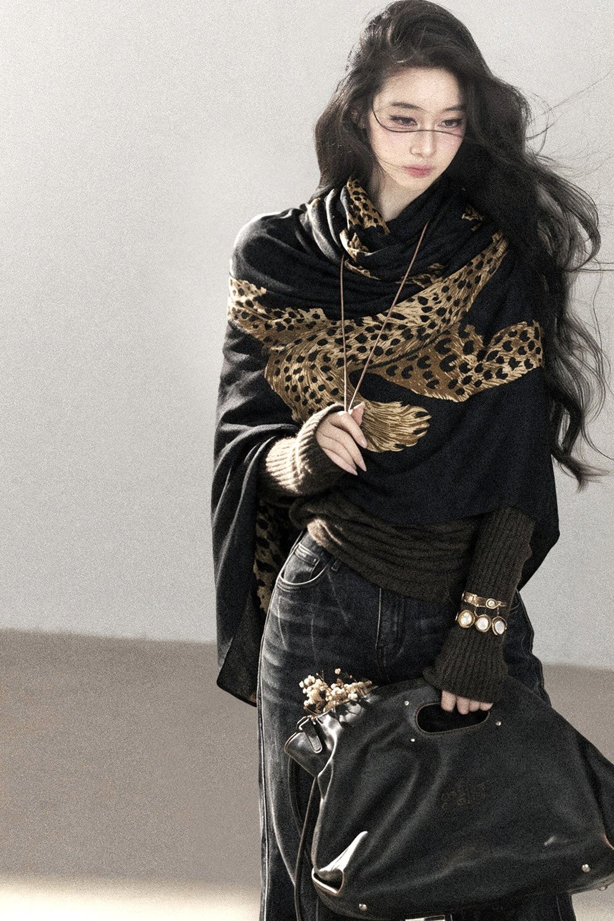 Autumn Leopard Print Shawl