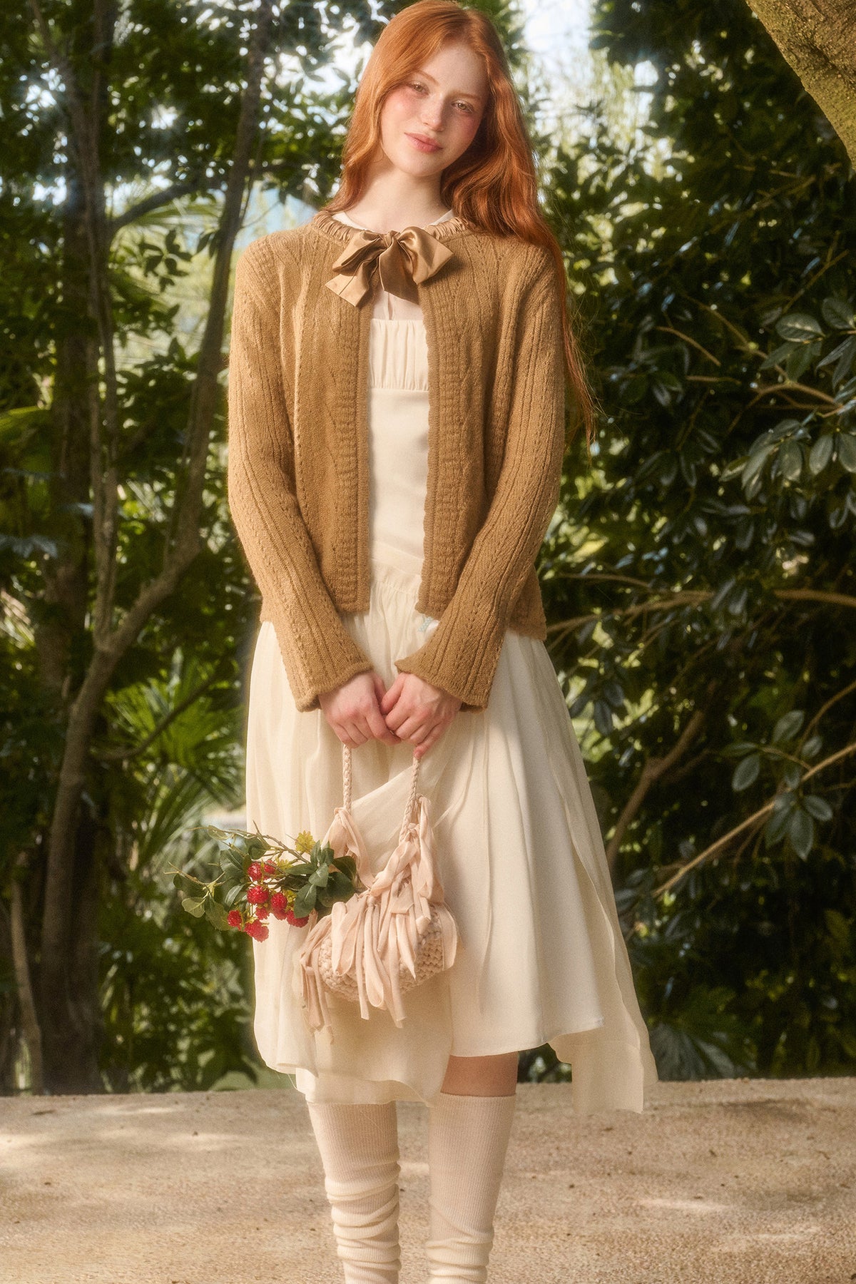 Ribbon Soft Wool Knit Cardigan