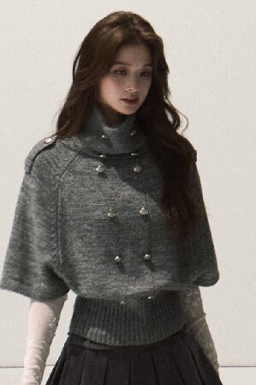 Wool Pullover Cape Shawl Coat