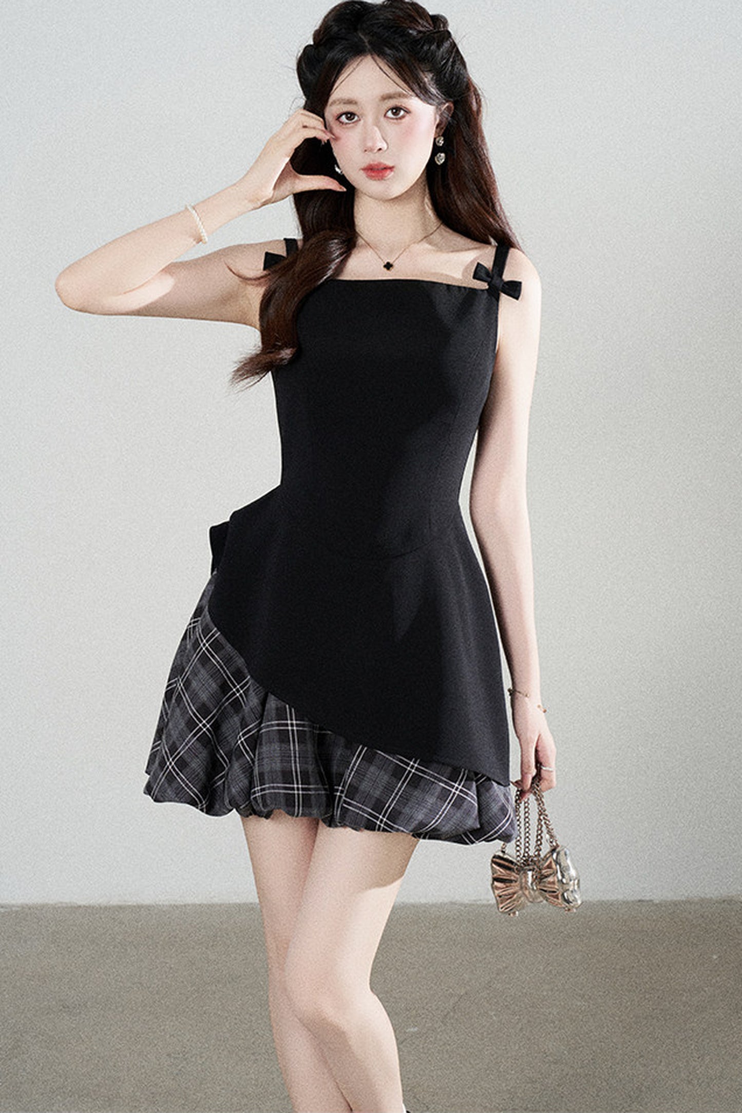 Black Ruffle Spaghetti Dress