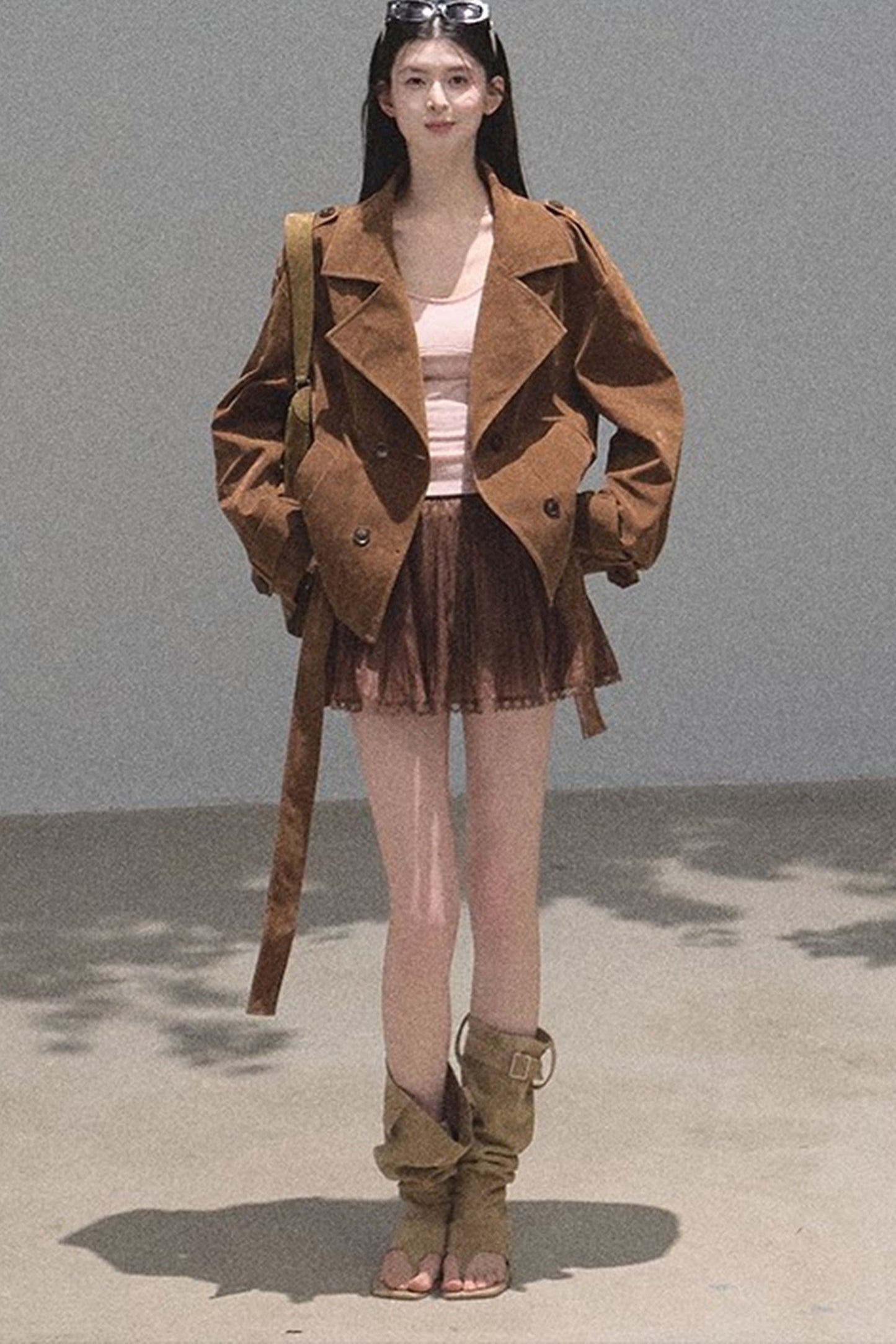 Maillard Caramel Retro Jacket Set