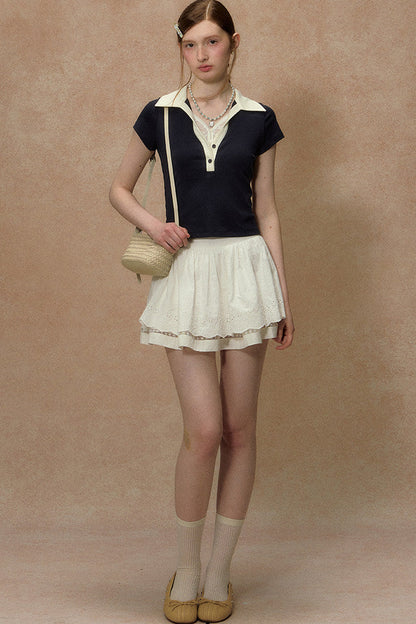 Lapel Short Sleeve T-Shirt