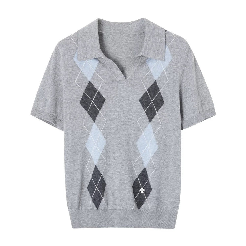 Diamond Color-Block Polo
