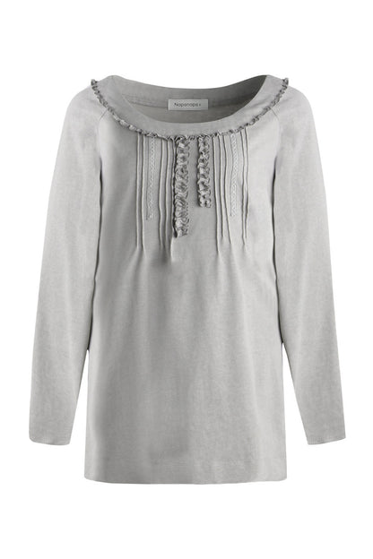 Front Chest Tuck Webbing Raglan Knit T-Shirt