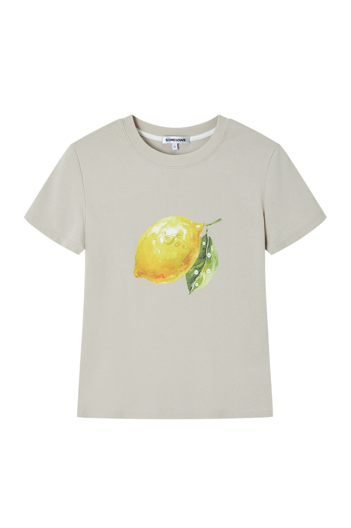 Lemon Print Short-Sleeved Blouse